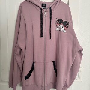 Sanrio My Melody Pink Hoodie with Heart Zipper